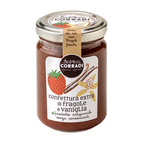 Strawberry and vanilla jamazienda agricola corradi